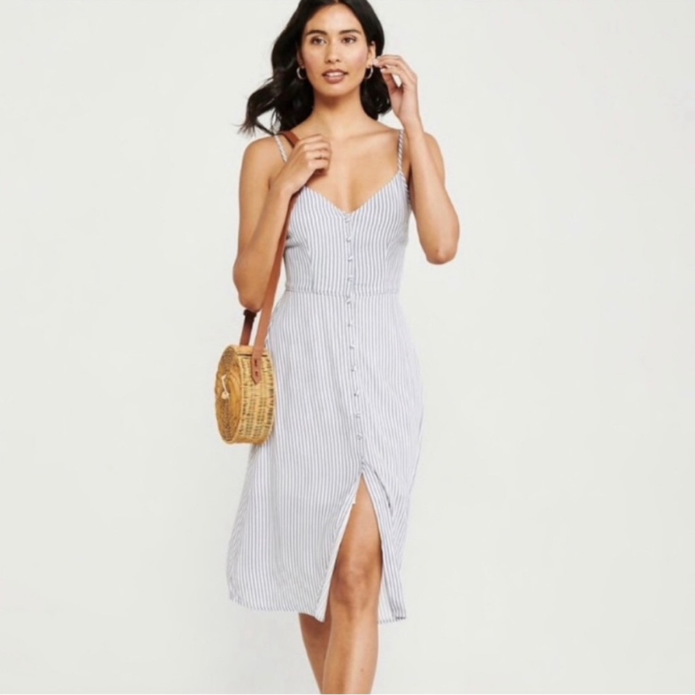 Abercrombie & Fitch Striped Button Dress